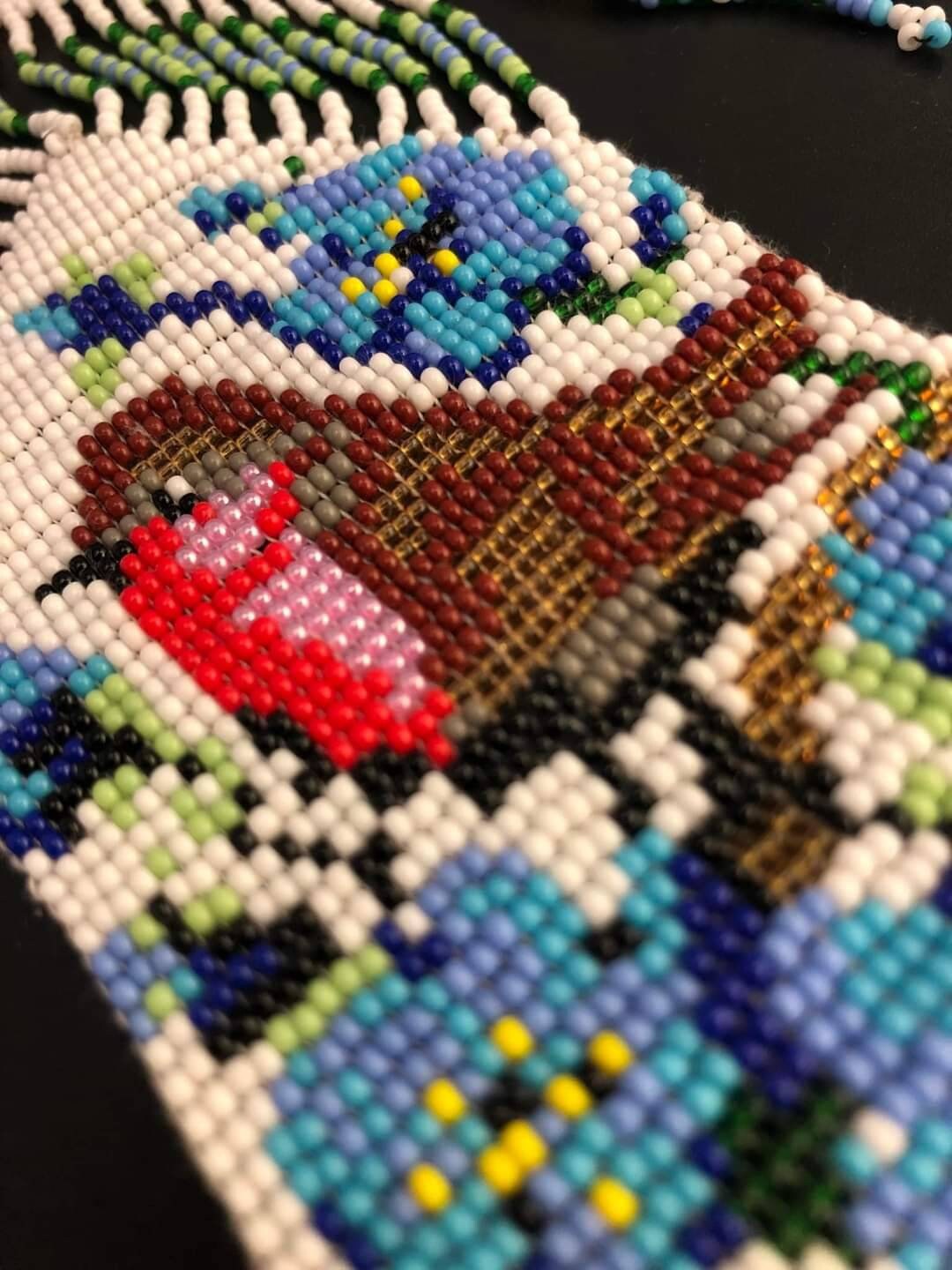 Handmade Beaded Bird Statement Necklace