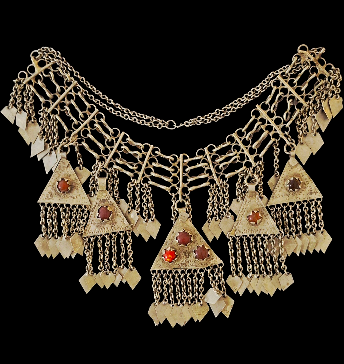 Desert Rose Tribal Gala Necklace: Statement Geometric Bib