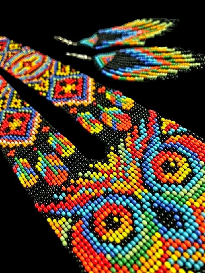 Handmade Beaded Owl Necklace & Earrings Set