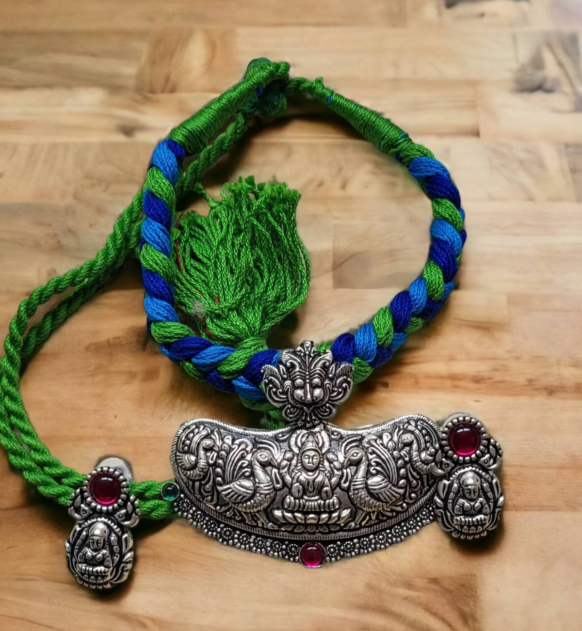 Goddess Lakshmi Choker: Hindu Pendant Necklace, Indian Jewelry