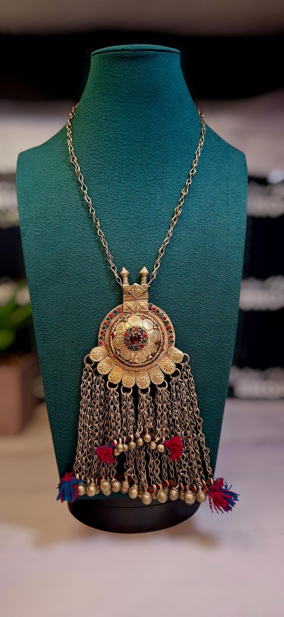 Afgański Kuchi Medalion Choker: Naszyjnik z monetami w stylu plemiennym Boho