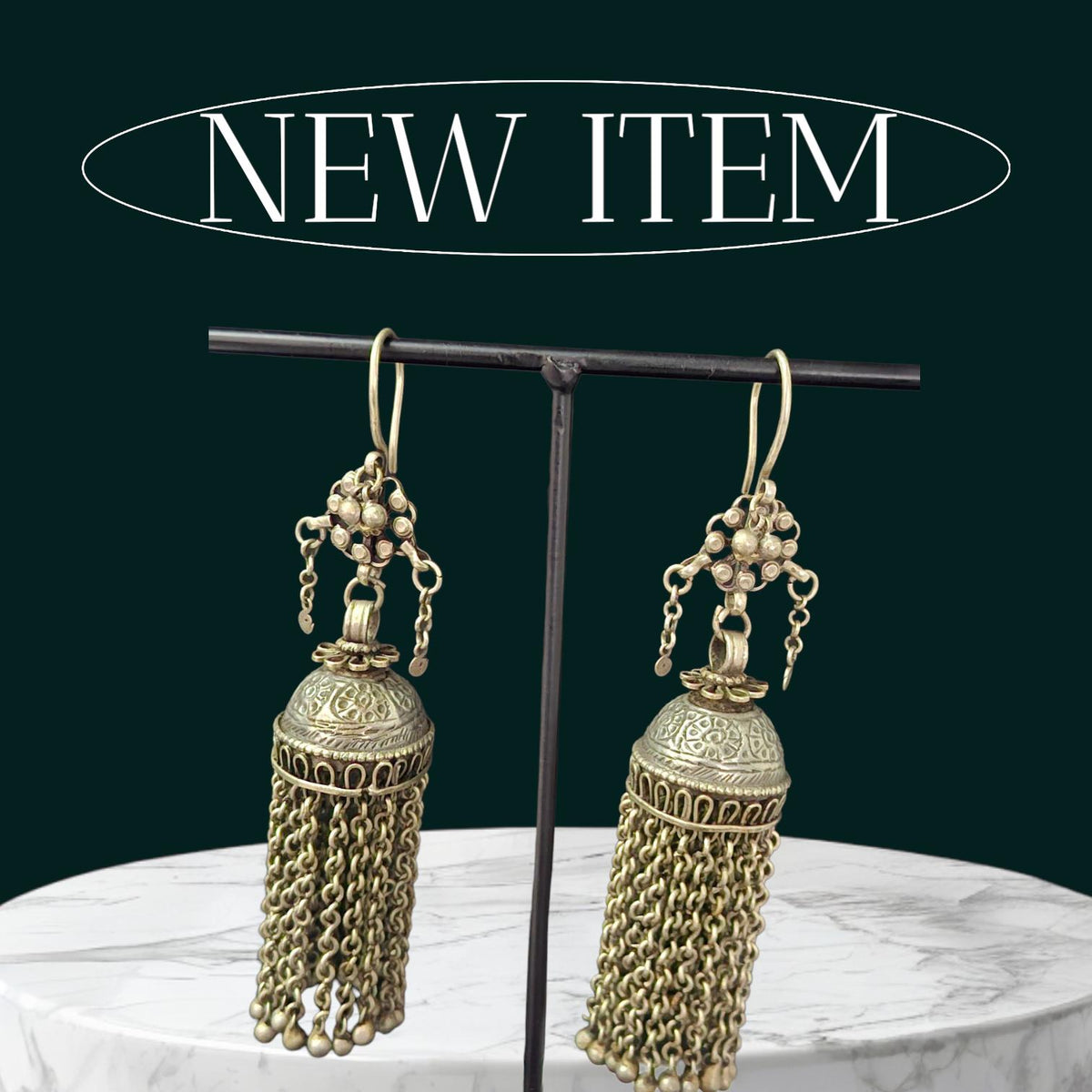 Antique Kuchi Tassel Earrings: Vintage Tribal Silver Style