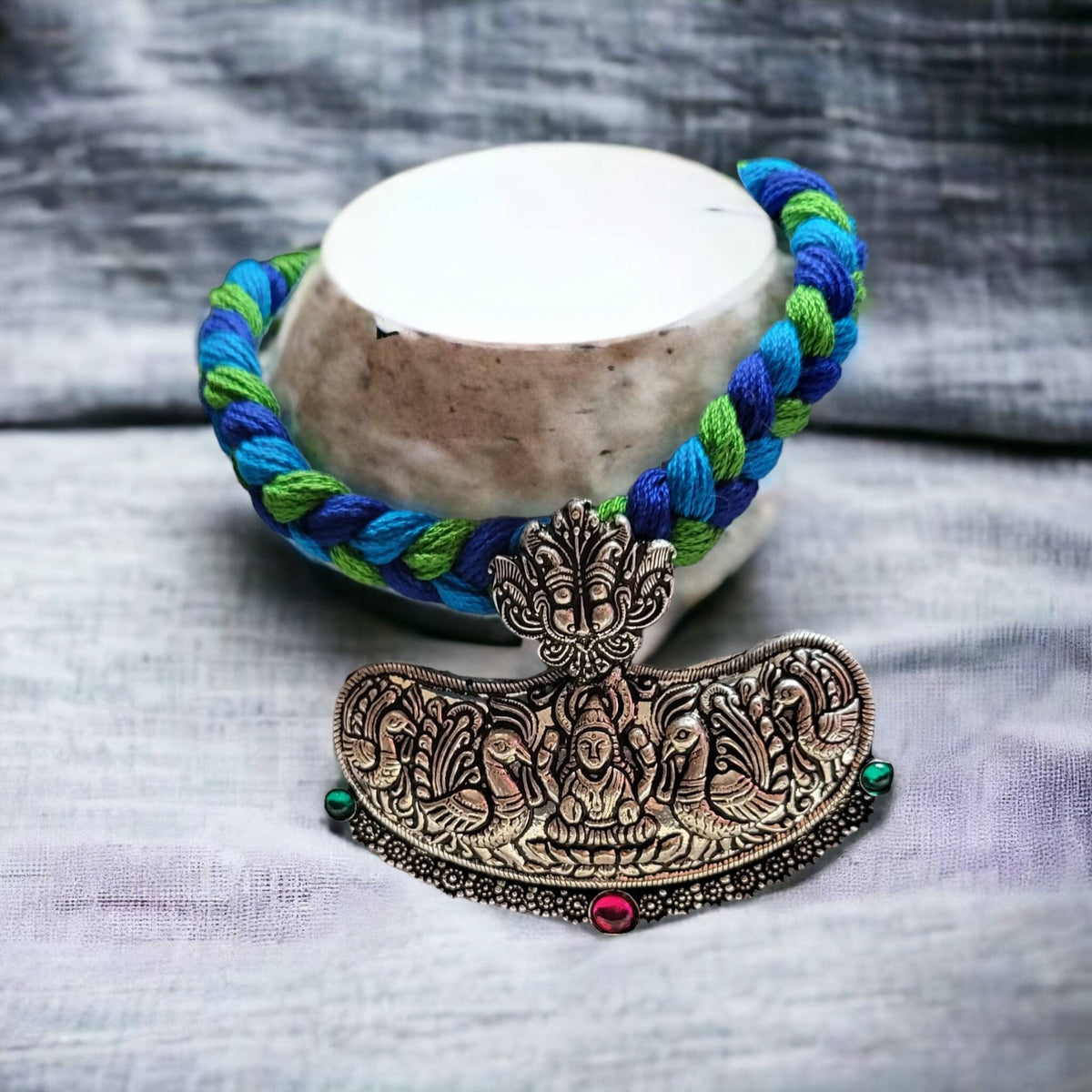 Goddess Lakshmi Choker: Hindu Pendant Necklace, Indian Jewelry