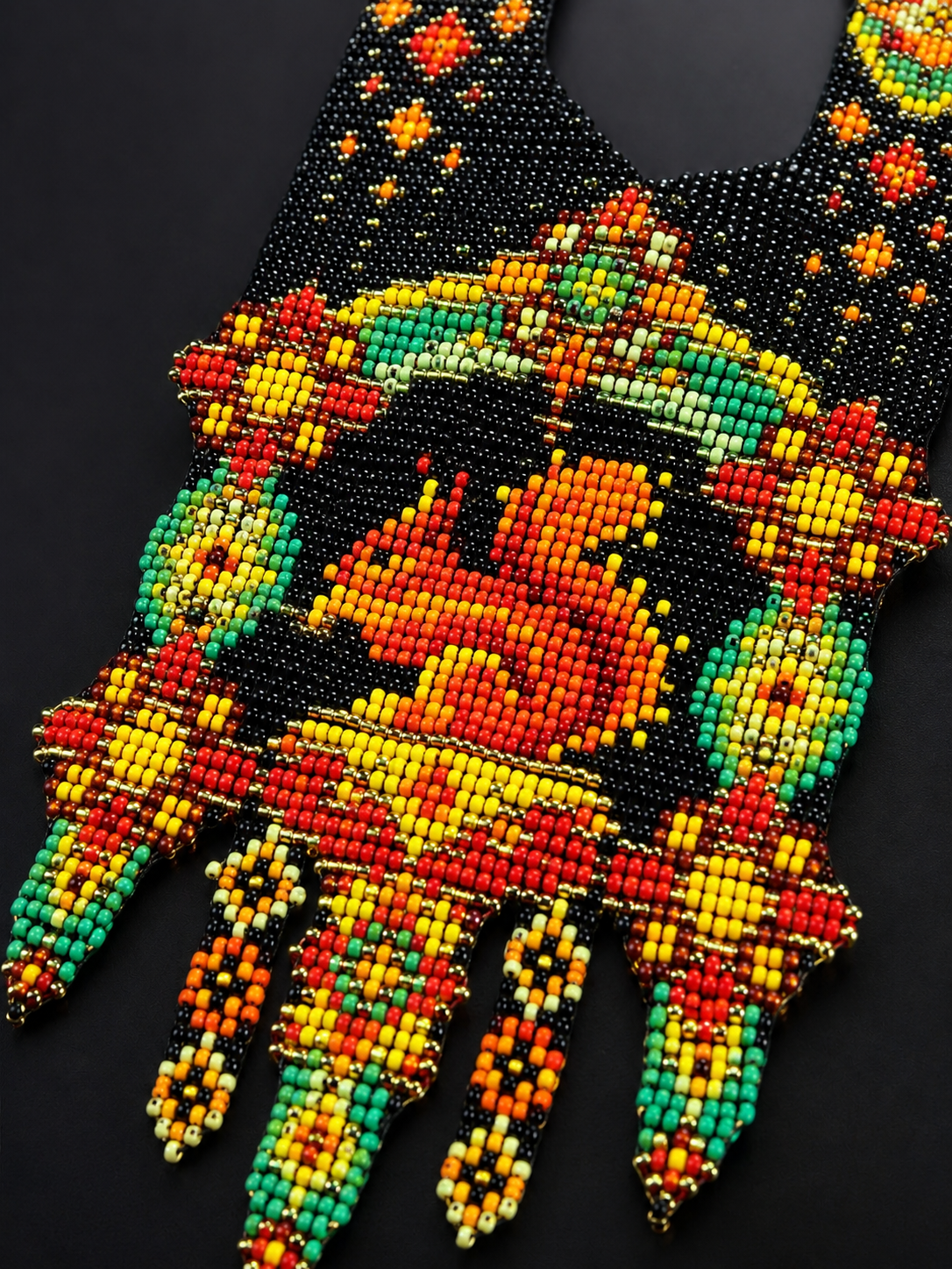 Beaded Squirrel Necklace & Earrings Set: Handwoven Animal Art Jewelry