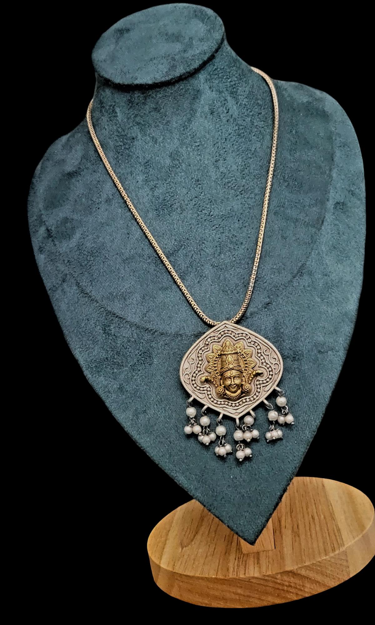 Gold Plated Laxmi Necklace Set: Indian Goddess Jewelry
