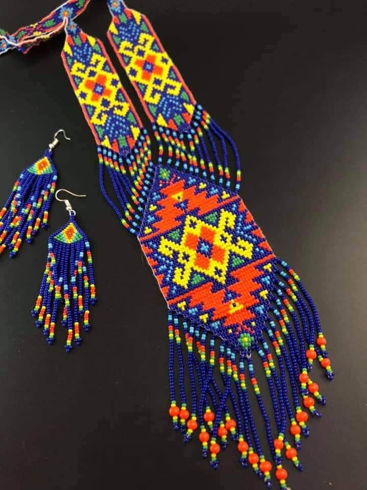 Handmade Mandala Beaded Necklace & Earrings Set