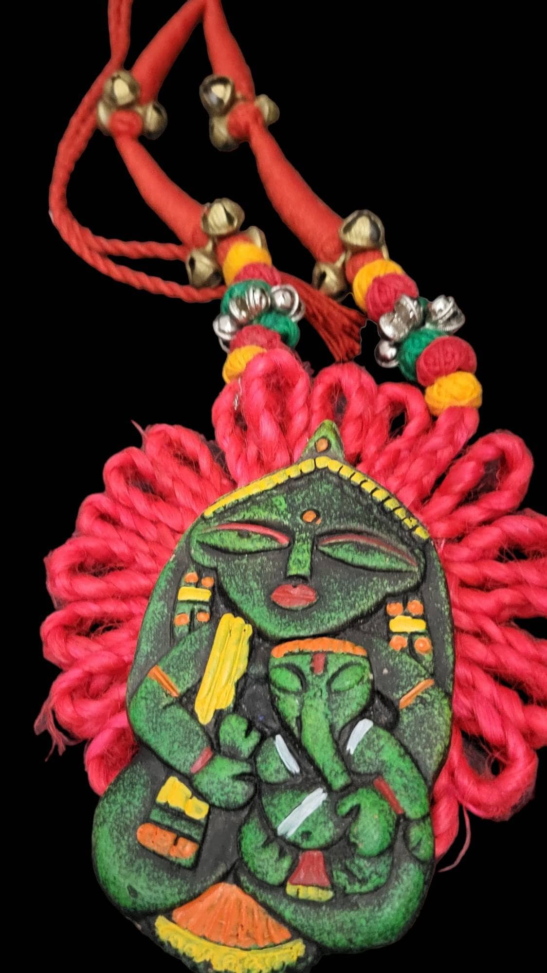 Handmade Polymer Clay Pendant Necklace: Indian Art Jewelry