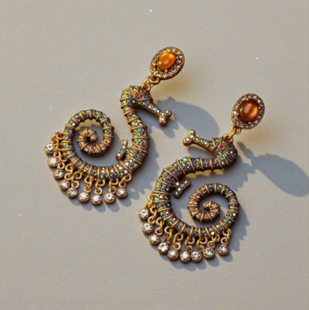 Vintage Seahorse Statement Earrings: Ocean-Inspired Jewelry