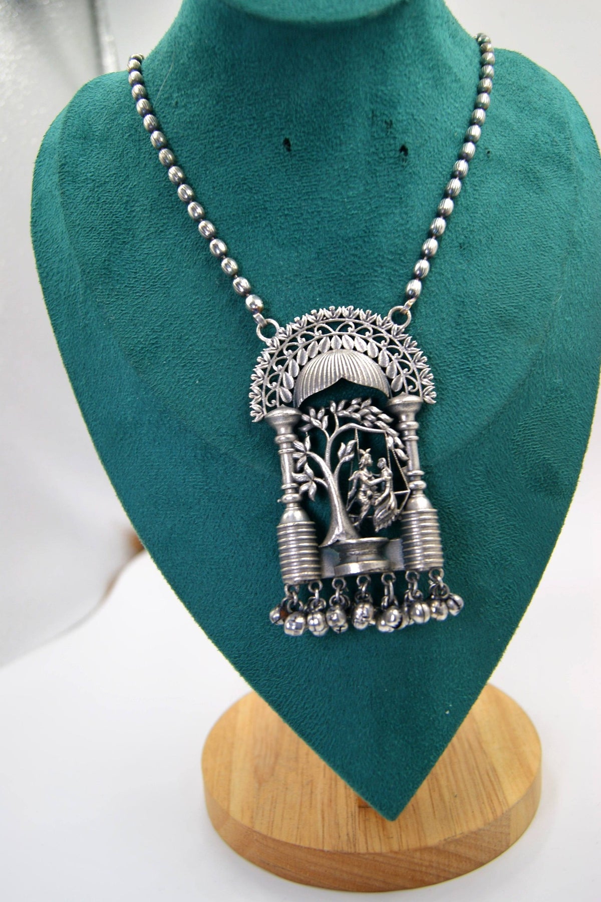 Oxidized Radha Krishna Heritage Necklace