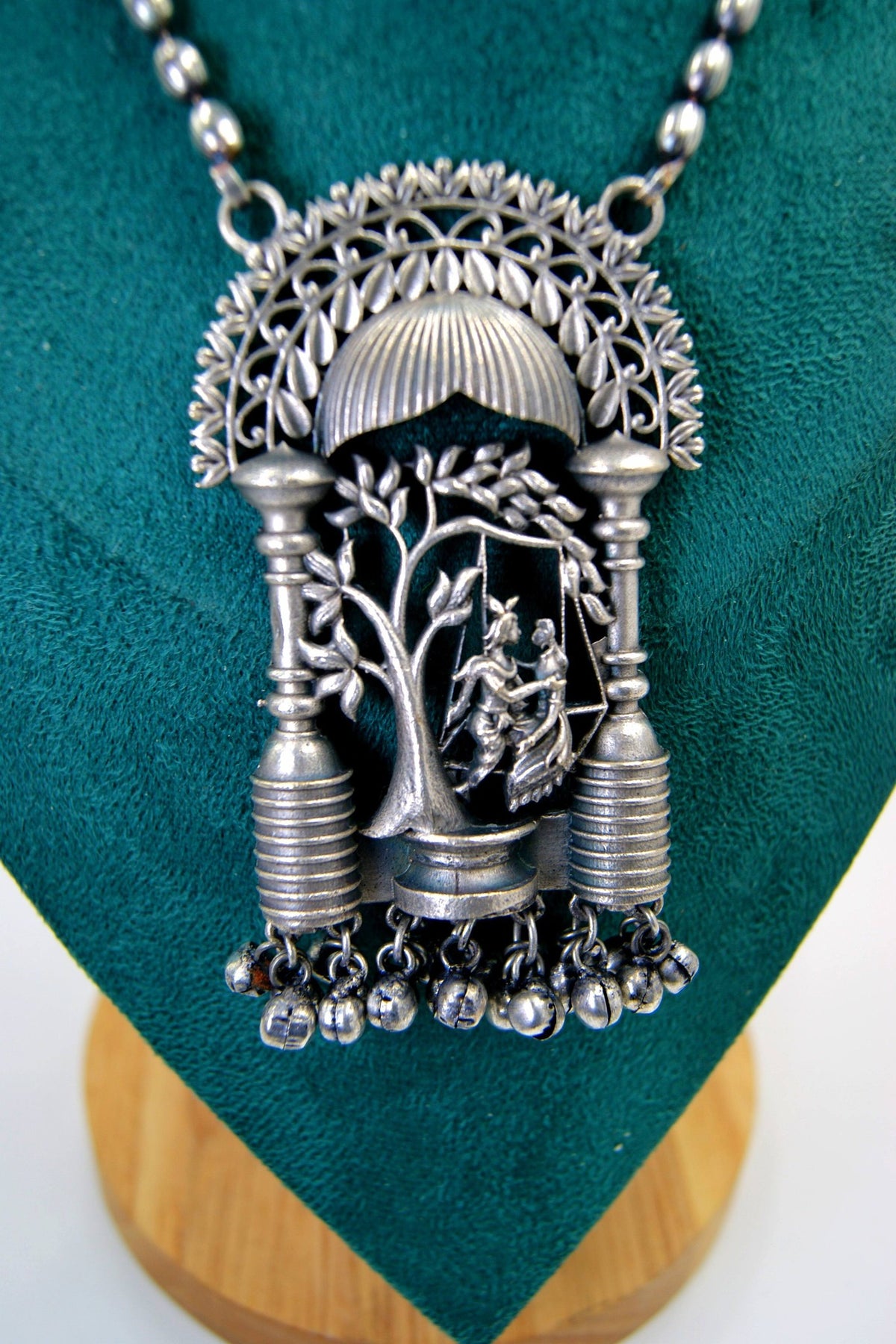 Oxidized Radha Krishna Heritage Necklace