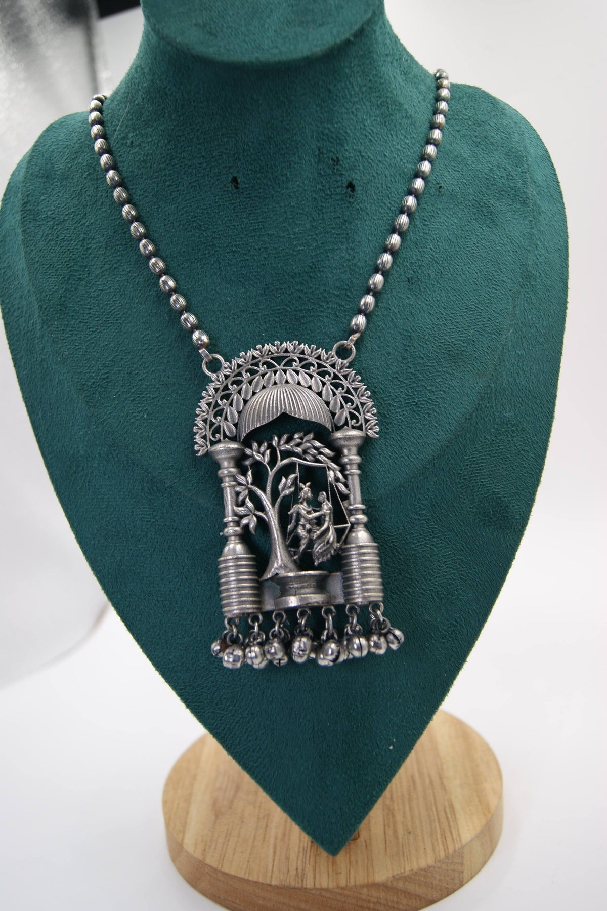 Oxidized Radha Krishna Heritage Necklace
