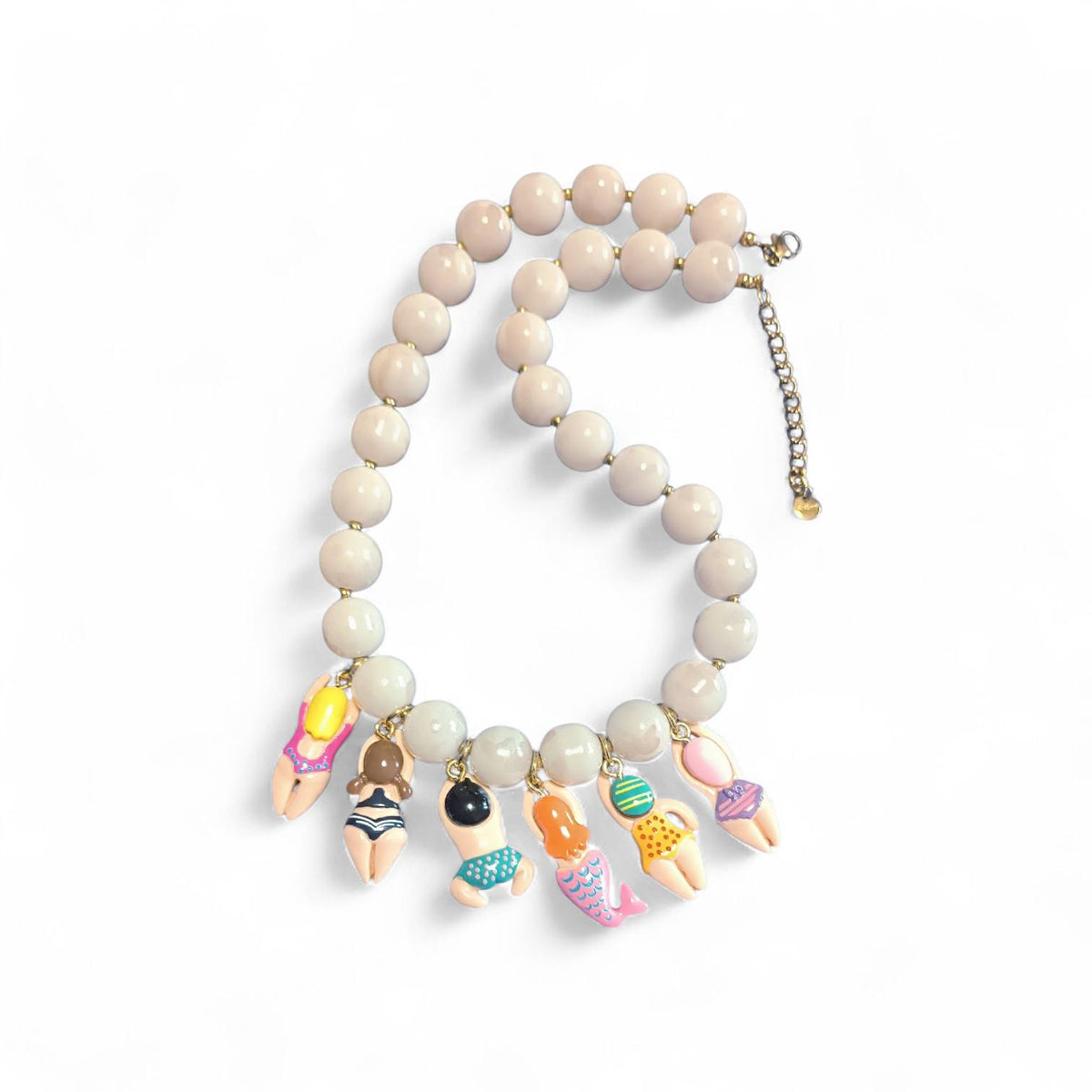 Handmade Mermaid Beaded Necklace: Colorful Pendant Design