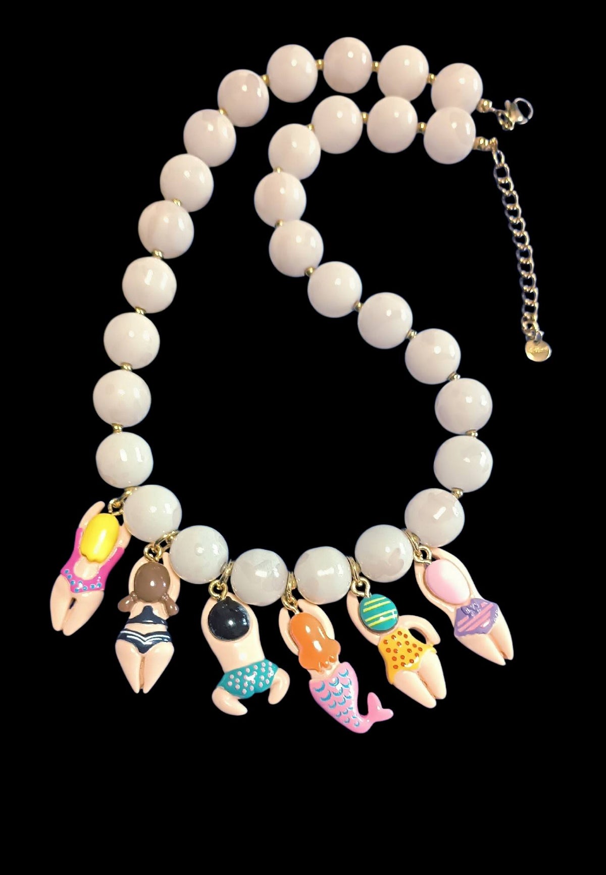 Handmade Mermaid Beaded Necklace: Colorful Pendant Design