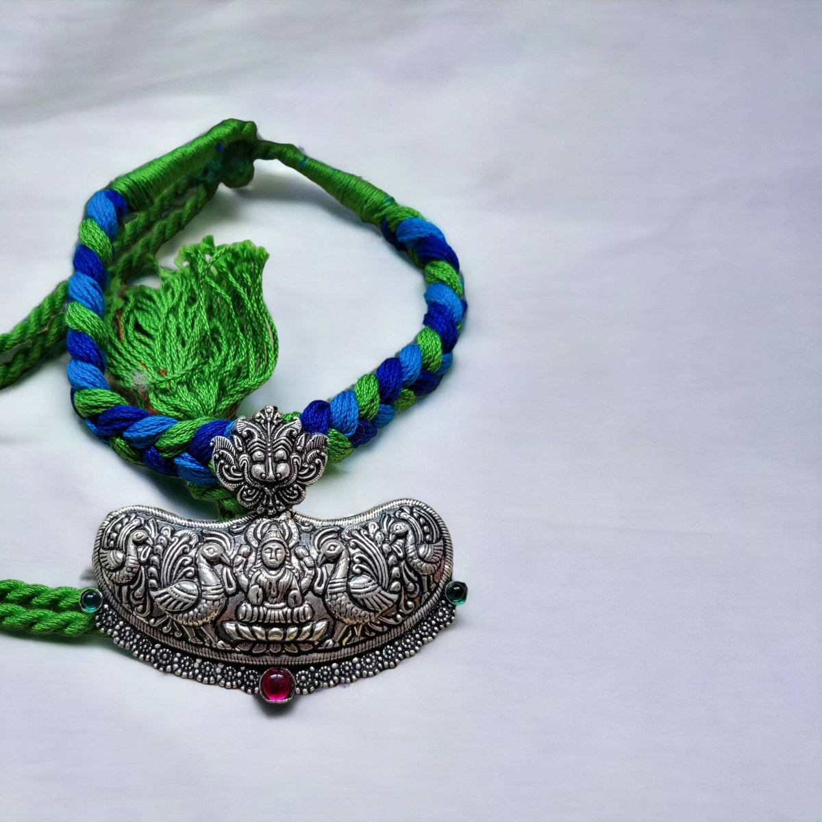 Goddess Lakshmi Choker: Hindu Pendant Necklace, Indian Jewelry