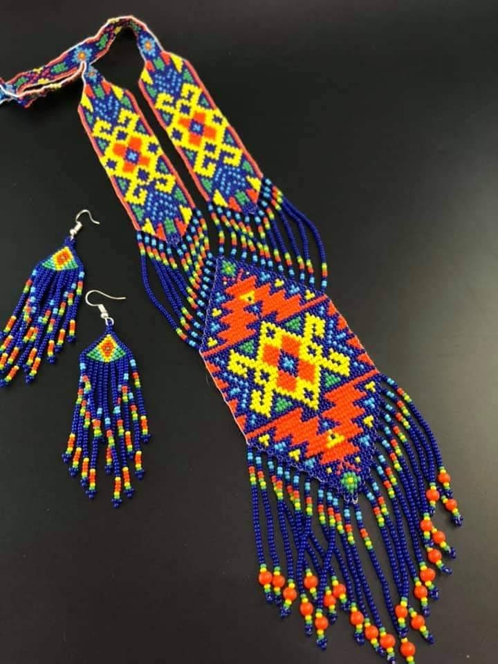 Handmade Mandala Beaded Necklace & Earrings Set