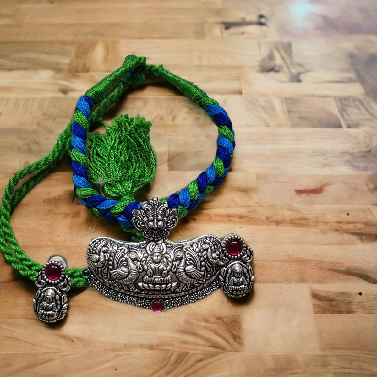 Goddess Lakshmi Choker: Hindu Pendant Necklace, Indian Jewelry