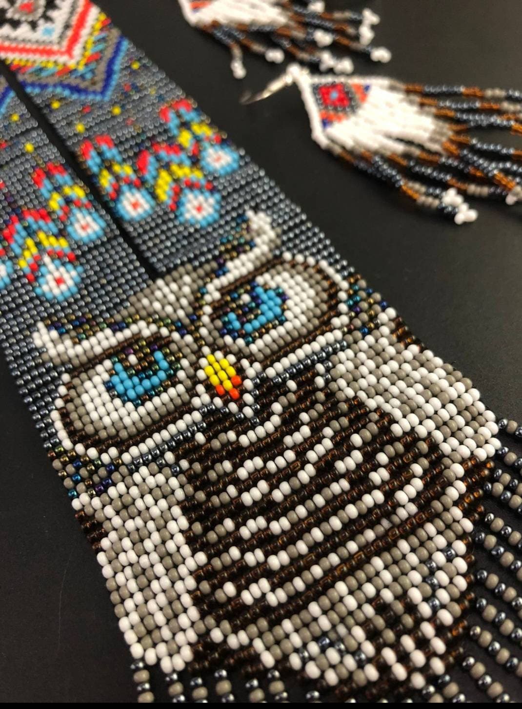 Handmade Beaded Owl Necklace & Earrings Set