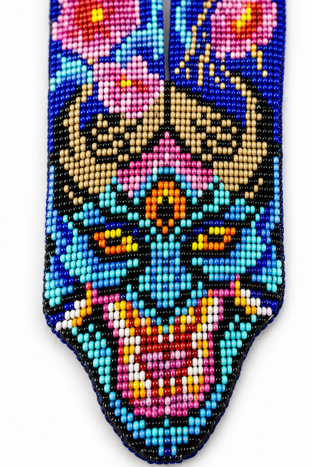 Naszyjnik ręcznie robiony Trzecie Oko z koralików seed beads: Etniczna duchowa biżuteria kwiatowa