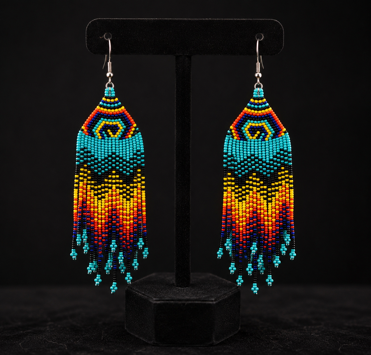 Handmade Beaded Fringe Threader Earrings